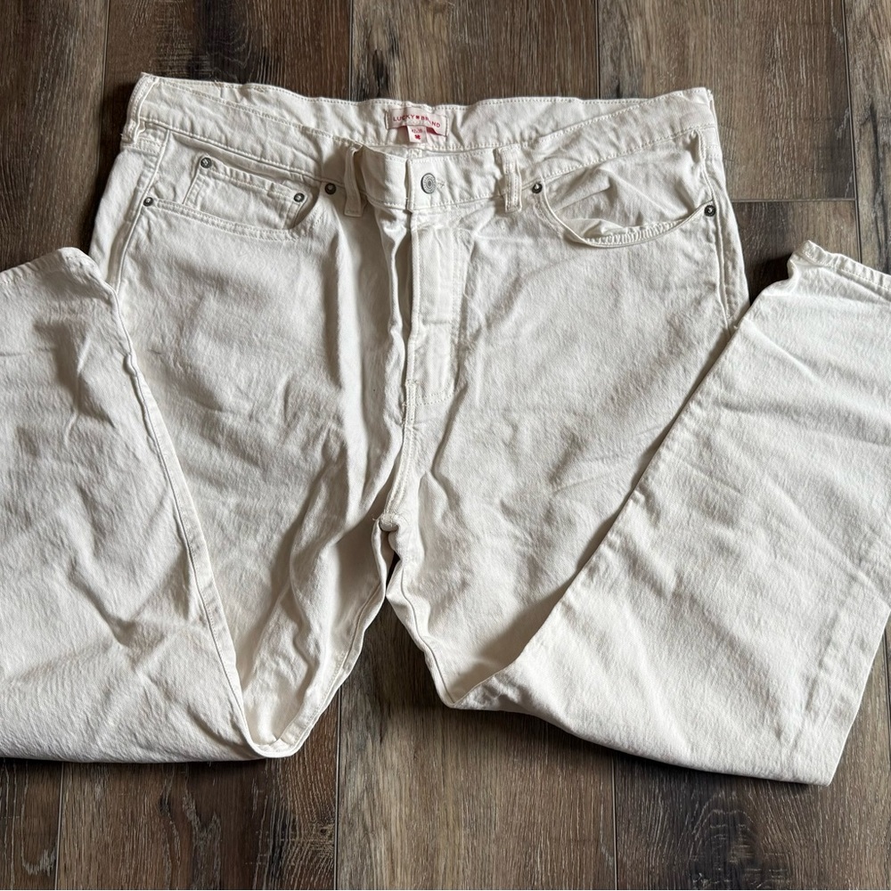 Lucky Brand White Straight Jeans